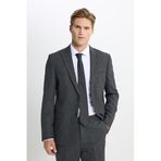 ALTINYILDIZ CLASSICS Erkek Antrasit Taşınabilir Torbalı Slim Fit Mono Yaka Desenli Takım Elbise