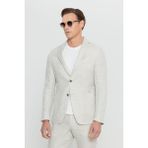 Altınyıldız Classics Erkek Bej %100 Keten Ekstra Slim Fit Beli Bağlamalı Kapak Cepli Takım Elbise - 6 Drop - 54