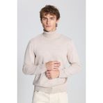 ALTINYILDIZ CLASSICS Erkek Bej Melanj Standart Fit Normal Kesim Tam Balıkçı Yaka Triko Kazak - 2XL