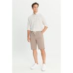 Altınyıldız Classics Erkek Bej Pamuklu Slim Fit Beli Bağlamalı Yan Cepli Esnek Şort