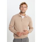 Altınyıldız Classics Erkek Bej Pamuklu Standart Fit Normal Kesim Polo Yaka Triko Kazak - 3XL