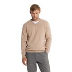 ALTINYILDIZ CLASSICS Erkek Bej Renk V Yaka Pamuklu Standart Fit Basic Triko Kazak M Beden