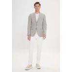ALTINYILDIZ CLASSICS Erkek Bej-siyah Regular Fit Rahat Kesim Mono Yaka Blazer Ceket - 58 - Bej - Siyah