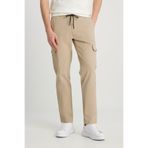 ALTINYILDIZ CLASSICS Erkek Bej Slim Fit Dar Kesim Beli Bağlamalı Kargo Cepli Jogger Pantolon