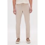 Altınyıldız Classics Erkek Bej Slim Fit Dar Kesim Beli Bağlamalı Yan Cep Gofre Desenli Pantolon - 46