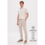 Altınyıldız Classics Erkek Bej Slim Fit Dar Kesim Beli Bağlamalı Yan Cep Gofre Desenli Pantolon - 48