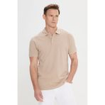 ALTINYILDIZ CLASSICS Erkek Bej Slim Fit Dar Kesim Polo Yaka %100 Pamuk Kısa Kollu Tişört