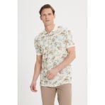 Altınyıldız Classics Erkek Bej-Vizon Slim Fit Dar Kesim %100 Pamuk Baskılı Polo Yaka Tişört - Bej - Vizon