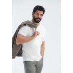 Altınyıldız Classics Erkek Beyaz %100 Pamuk Slim Fit Dar Kesim Bisiklet Yaka Tişört - 3XL