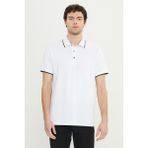 ALTINYILDIZ CLASSICS Erkek Beyaz %100 Pamuk Slim Fit Dar Kesim Polo Yaka Jakarlı Tişört