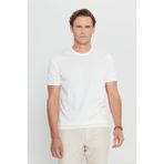 Altınyıldız Classics Erkek Beyaz %100 Pamuk Standart Fit Normal Kesim Bisiklet Yaka Triko Tişört - 2XL