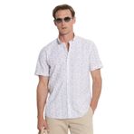 ALTINYILDIZ CLASSICS Erkek Beyaz-Bej Slim Fit Dar Kesim %100 Pamuk Düğmeli Yaka Baskılı Gömlek - S - Beyaz - Bej