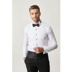 ALTINYILDIZ CLASSICS Erkek Beyaz Beyaz Damatlık Ata Yaka Tailored Slim Fit Dar Kesim Gömlek