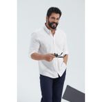 Altınyıldız Classics Erkek Beyaz Kolay Ütülenebilen %100 Pamuk Nefes Alabilen Terletmez Slim Fit Gömlek - XL