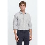 ALTINYILDIZ CLASSICS Erkek Beyaz-Lacivert %100 Pamuk Desenli Non-Iron Ütü Gerektirmeyen Comfort Fit Gömlek