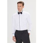 ALTINYILDIZ CLASSICS Erkek Beyaz Slim Fit Dar Kesim %100 Pamuk Ata Yaka Gömlek