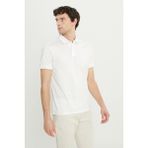 Altınyıldız Classics Erkek Beyaz Slim Fit Dar Kesim Polo Yaka %100 Pamuk Kısa Kollu Tişört - 2XL