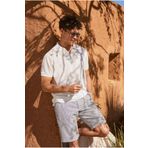 Altınyıldız Classics Erkek Beyaz Slim Fit Dar Kesim Polo Yaka Armürlü Tişört