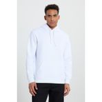 Altınyıldız Classics Erkek Beyaz Standart Fit Normal Kesim Içi Polarlı 3 Iplik Kapüşonlu Pamuklu Sweatshirt