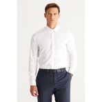 ALTINYILDIZ CLASSICS Erkek Beyaz Ütü Gerektirmeyen Non-Iron Slim Fit %100 Pamuk Gömlek