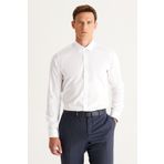 ALTINYILDIZ CLASSICS Erkek Beyaz Ütü Gerektirmeyen Non-iron Slim Fit Dar Kesim %100 Pamuk Gömlek