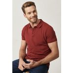 ALTINYILDIZ CLASSICS Erkek Bordo %100 Pamuk Kıvrılmaz Pike Polo Yaka Slim Fit Dar Kesim Tişört