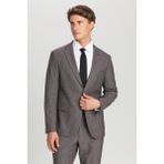 Altınyıldız Classics Erkek Bordo-Gri Slim Fit Dar Kesim Mono Yaka Desenli Kapak Cepli Esnek Takım Elbise - Bordo - Gri - 6 Drop - 48