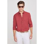Altınyıldız Classics Erkek Bordo Kolay Ütülenebilen %100 Pamuk Nefes Alabilen Terletmez Slim Fit Gömlek