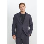 ALTINYILDIZ CLASSICS Erkek Bordo Slim Fit Dar Kesim Mono Yaka Beli Bağlamalı Desenli Takım Elbise