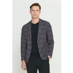 ALTINYILDIZ CLASSICS Erkek Bordo Slim Fit Dar Kesim Mono Yaka Kazayağı Desenli Blazer Ceket