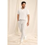 Altınyıldız Classics Erkek Çekmeyen Pamuklu Kumaş Slim Fit Dar Kesim Beyaz Kıvrılmaz Polo Yaka T-shirt - XXL