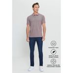 Altınyıldız Classics Erkek Çekmeyen Pamuklu Kumaş Slim Fit Dar Kesim Bordo Kıvrılmaz Polo Yaka T-shirt - XL