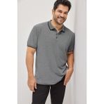 Altınyıldız Classics Erkek Çekmeyen Pamuklu Kumaş Slim Fit Dar Kesim Kıvrılmaz Polo Yaka Tişört - XXL - Siyah