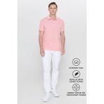 Altınyıldız Classics Erkek Çekmeyen Pamuklu Kumaş Slim Fit Dar Kesim Pembe-Beyaz Kıvrılmaz Polo Yaka Tişört - Pembe - Beyaz