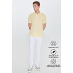 Altınyıldız Classics Erkek Çekmeyen Pamuklu Kumaş Slim Fit Dar Kesim Sarı-Beyaz Kıvrılmaz Polo Yaka Tişört - XL - Sarı - Beyaz