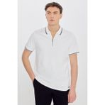 Altınyıldız Classics Erkek Ekru %100 Pamuk Slim Fit Dar Kesim Polo Yaka Tişört