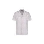 ALTINYILDIZ CLASSICS Erkek Ekru-Mavi Slim Fit Dar Kesim%100 Pamuk Kuba Yaka Çizgili Gömlek, EKRU MAVI, S