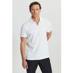 ALTINYILDIZ CLASSICS Erkek Ekru Pamuklu Slim Fit Dar Kesim Polo Yaka Jakarlı Esnek Tişört