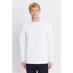 Altınyıldız Classics Erkek Ekru Slim Fit Dar Kesim Bisiklet Yaka Jakarlı Esnek Tişört