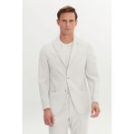 Altınyıldız Classics Erkek Ekru Slim Fit Kırlangıç Yaka Gofre Desenli Takım Elbise - Bej - 6 Drop - 48
