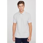 Altınyıldız Classics Erkek Gri %100 Pamuk Trend Mevsimlik Fitilli Tişört Slim Fit Polo Yaka - XL