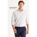 Altınyıldız Classics Erkek Gri Kolay Ütülenebilir Slim Fit Dar Kesim Italyan Yaka Armürlü Gömlek