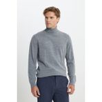 ALTINYILDIZ CLASSICS Erkek Gri Melanj Standart Fit Normal Kesim Tüylenme Yapmayan Tam Balıkçı Yaka Triko Kazak,2XL
