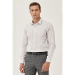 Altınyıldız Classics Erkek Gri Non-Iron Ütülemesi Kolay Terletmez Pamuklu Gömlek Slim Fit Dar Kesim Klasik Yaka