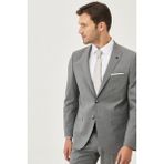 ALTINYILDIZ CLASSICS Erkek Gri Slim Fit Dar Kesim Desenli Takım Elbise - 46 - 6 Drop