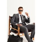 ALTINYILDIZ CLASSICS Erkek Gri Slim Fit Dar Kesim Mono Yaka Cordura Kumaş Yünlü Takım Elbise - 6 Drop - 50