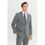 ALTINYILDIZ CLASSICS Erkek Gri Slim Fit Dar Kesim Mono Yaka Takım Elbise