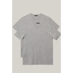 ALTINYILDIZ CLASSICS Erkek Gri Slim Fit Dar Kesim V Yaka 2'li Tişört Paketi - Gri Melanj