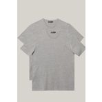 ALTINYILDIZ CLASSICS Erkek Gri Slim Fit Dar Kesim V Yaka 2'li Tişört Paketi