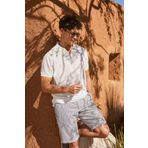 ALTINYILDIZ CLASSICS Erkek Gri Slim Fit Dar Kesim Yan Cepli Gofre Desenli Şort, Gri, 52